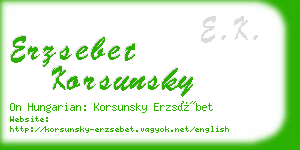 erzsebet korsunsky business card